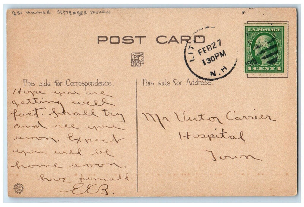 c1910's September Mourn Lobster Little Girl Undressed Sun Humor Posted Postcard