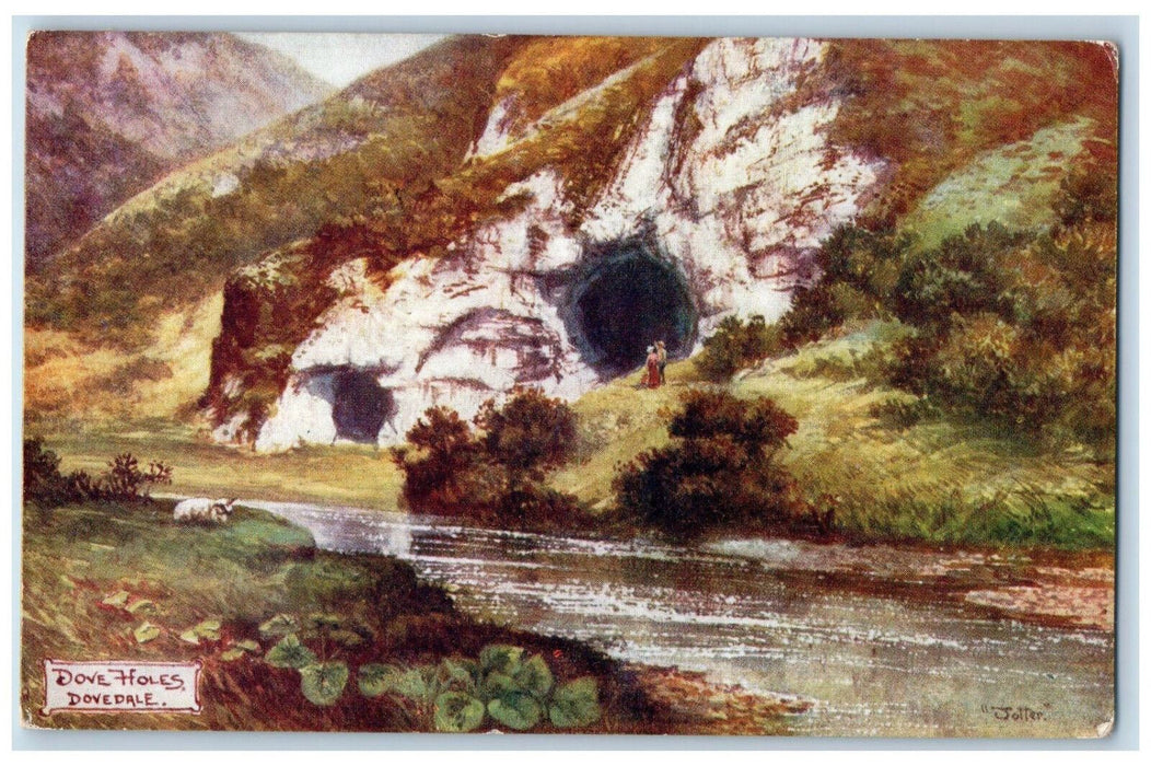 1904 Dove Holes Dovedale Derbyshire Dales England Oilette Tuck Art Postcard