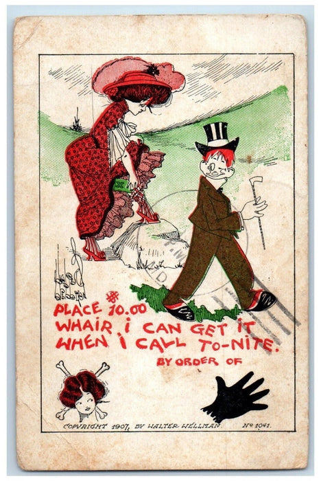 c1910's Prostitute Escort Water Wellman Frederick Maryland MD Antique Postcard