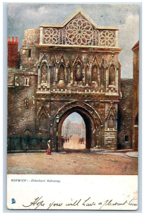 1903 Ethelbert Gateway Norwich England Antique Posted Tuck Art Postcard