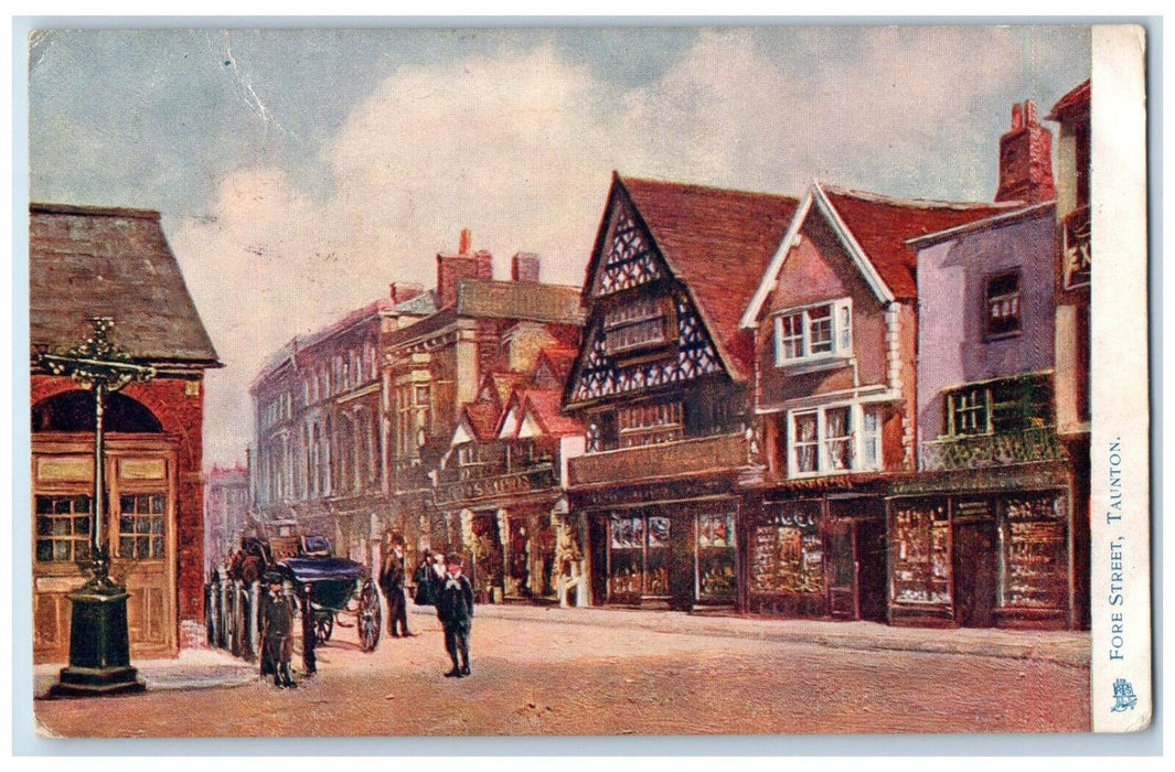 1904 Business Section Forest Street Taunton MA View Tuck Art Antique Postcard