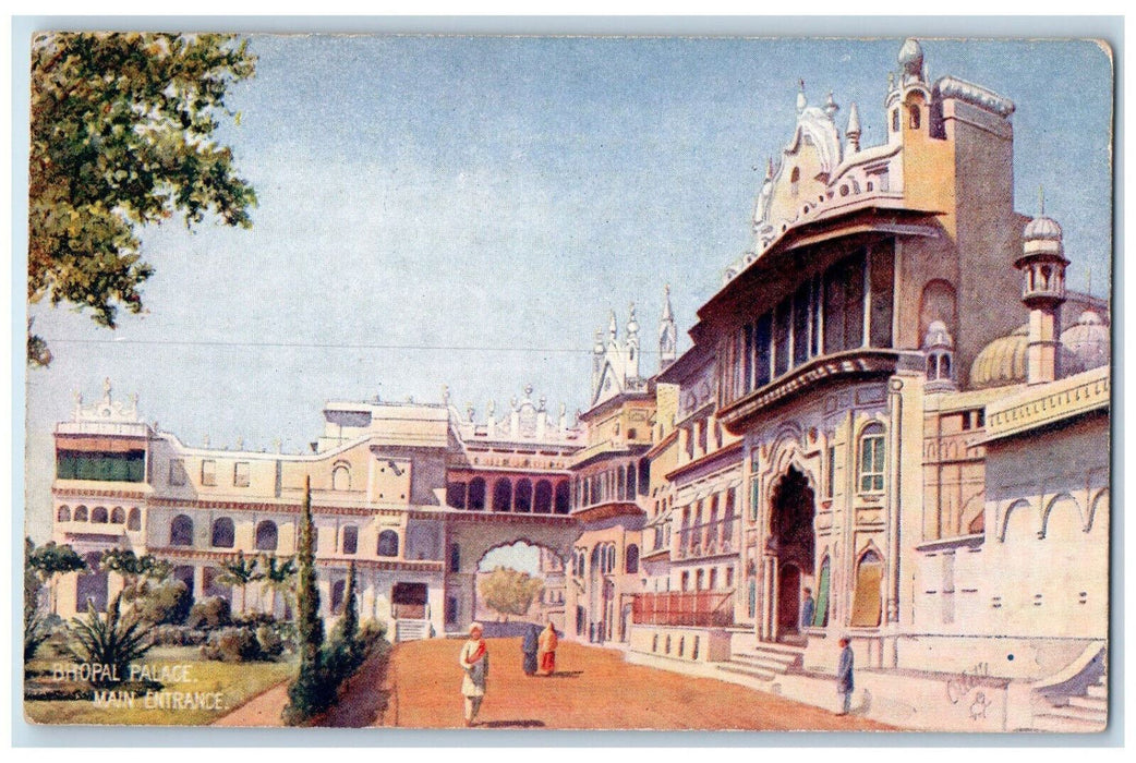 c1910 Bhopal Palace Main Entrance Historical India Oilette Tuck Art Postcard