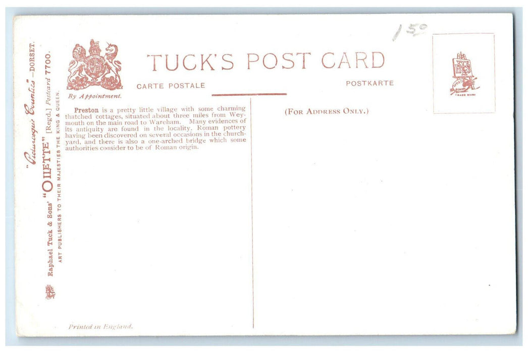 c1910 Picturesque Dorset The Roman Bridge Ducks Oilette Tuck Art Postcard