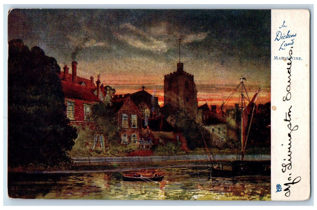 c1910 In Dickens Land Maidstone England Oilette Tuck Art Antique Postcard