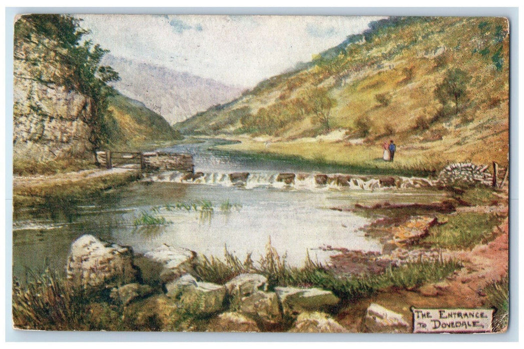 1905 The Entrance To Dovedale England Oilette Tuck Art Antique Postcard