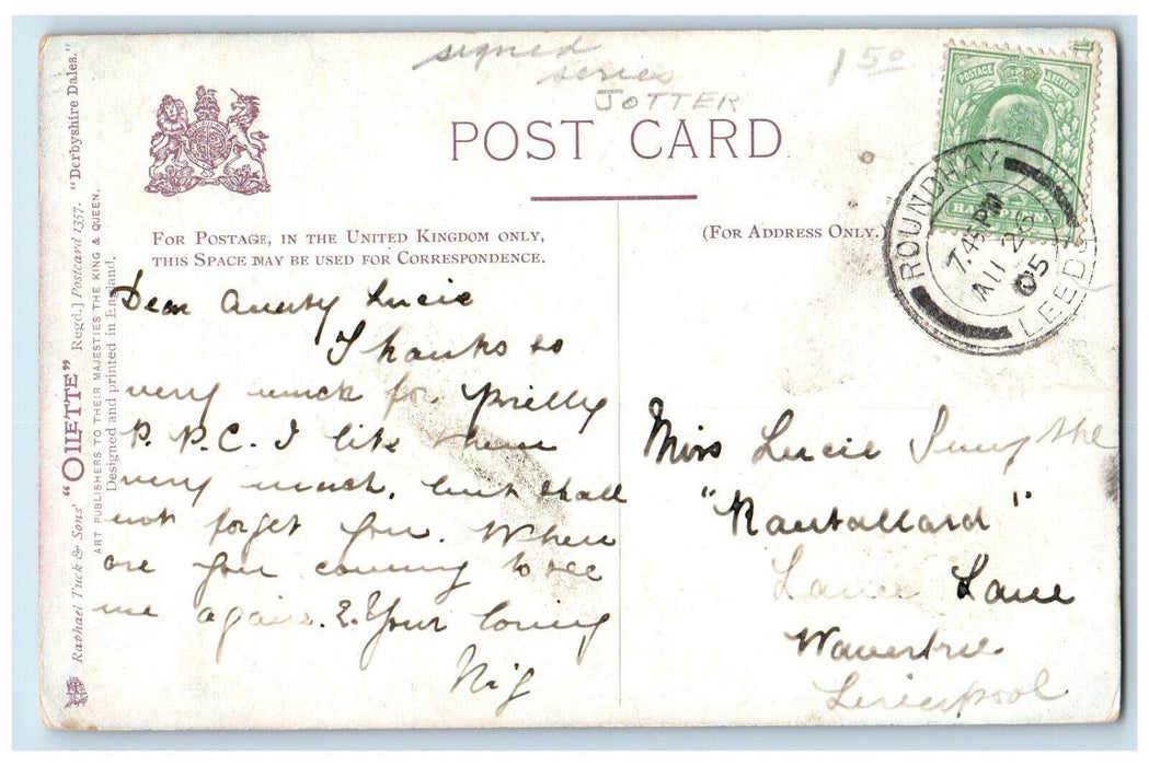1905 The Entrance To Dovedale England Oilette Tuck Art Antique Postcard