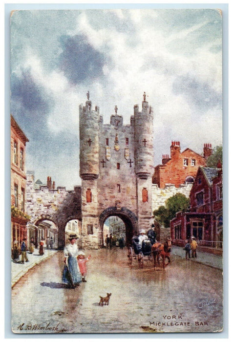 c1910 York Micklegate Bar Wimbush Painting England Oilette Tuck Art Postcard
