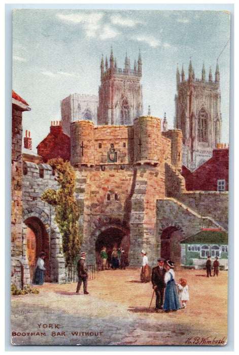 c1910 York Bootham Bar Without England Oilette Tuck Art Unposted Postcard