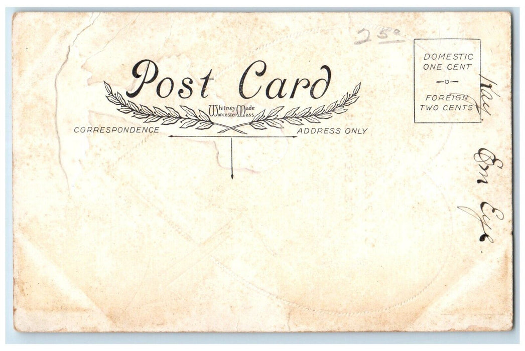 c1910's Valentine Little Girl Giant Heart And Arrow Embossed Antique Postcard