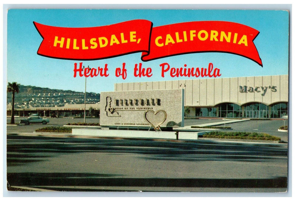 Greetings From Hillsdale California CA Heart Of San Francisco Peninsula Postcard