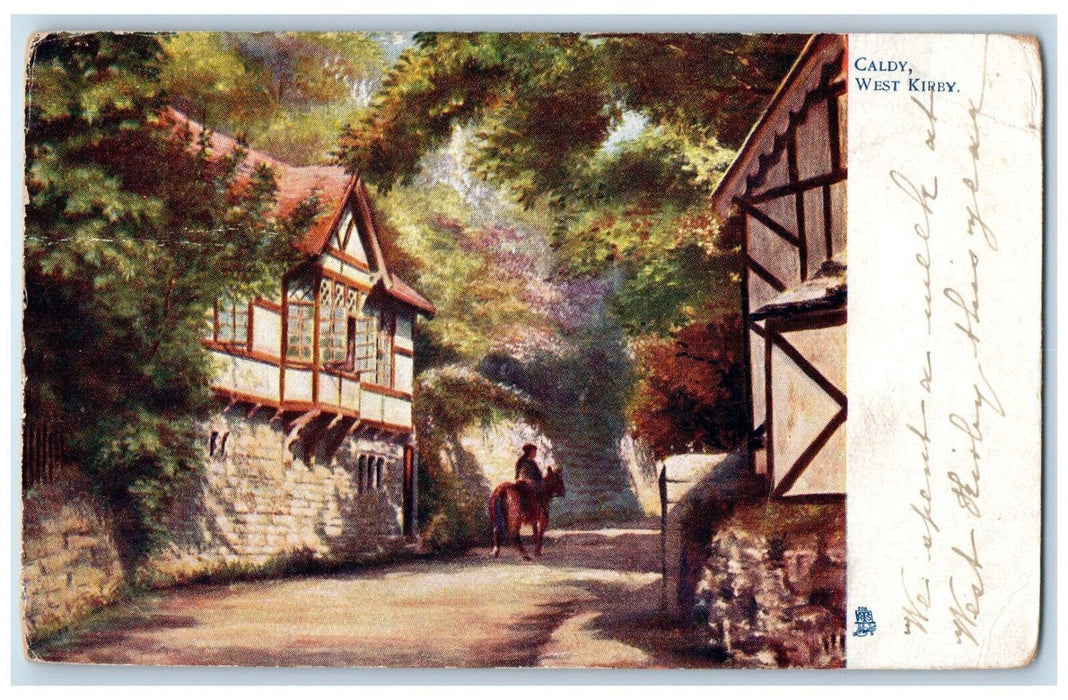 c1910 Caldy West Kirby Wirral Peninsula England Oilette Tuck Art Postcard