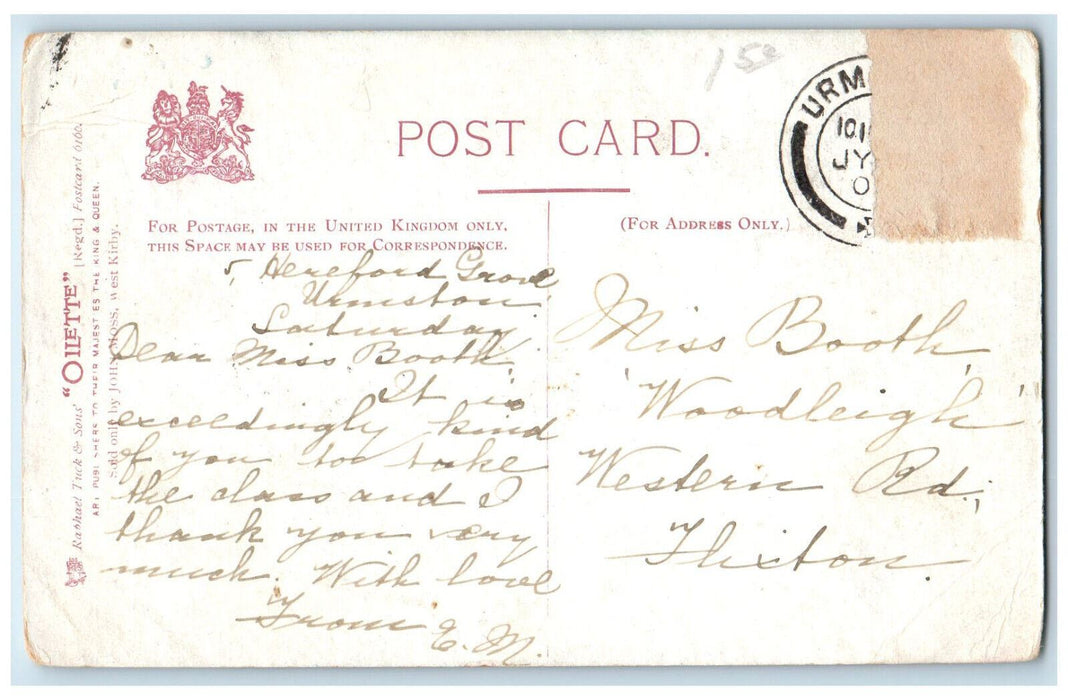 c1910 Caldy West Kirby Wirral Peninsula England Oilette Tuck Art Postcard