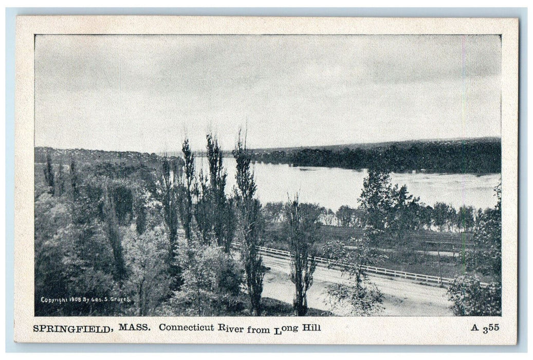 View Of Connecticut River From Long Hill Springfield Massachusetts MA Postcard