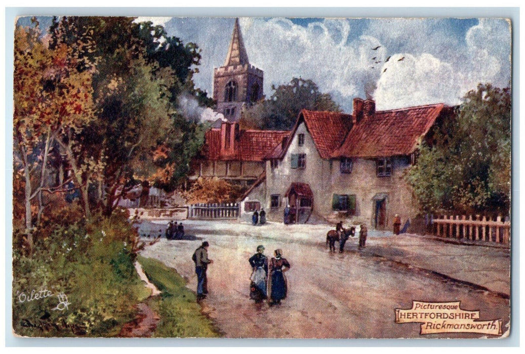 c1910 Picturesque Hertfordshire Rickmansworth England Tuck Art Postcard