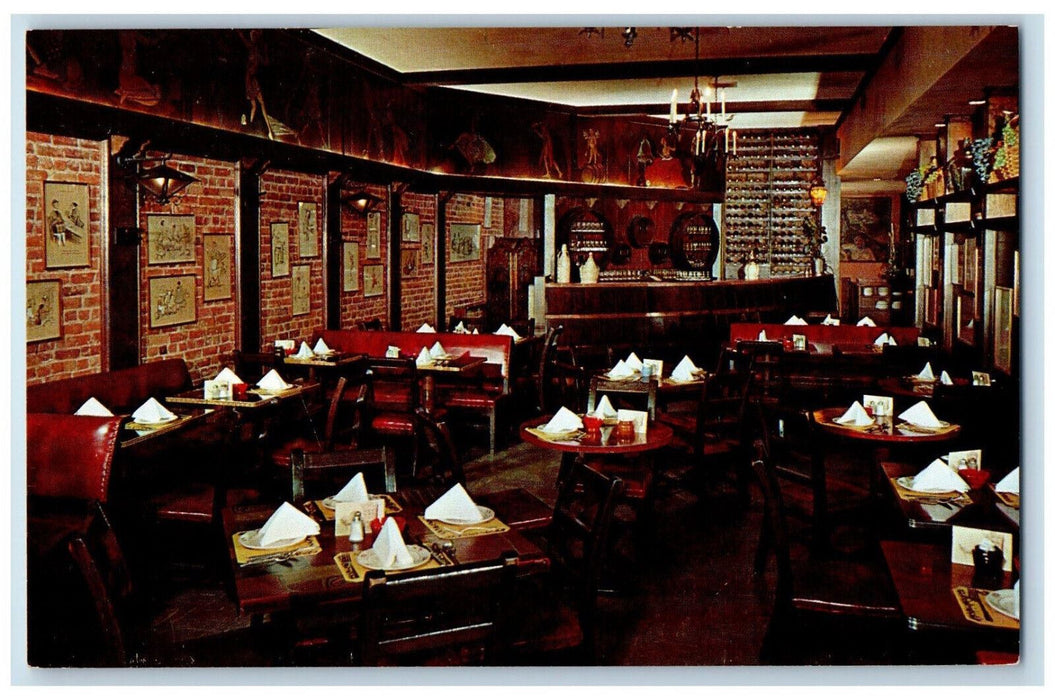 Pontchartrain Wine Cellars Interior View Restaurant Detroit Michigan MI Postcard