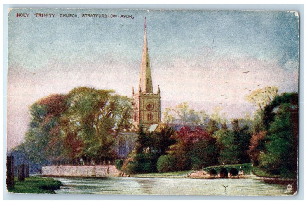 c1910 Holy Trinity Church Stratford-On-Avon England Oilette Tuck Art Postcard