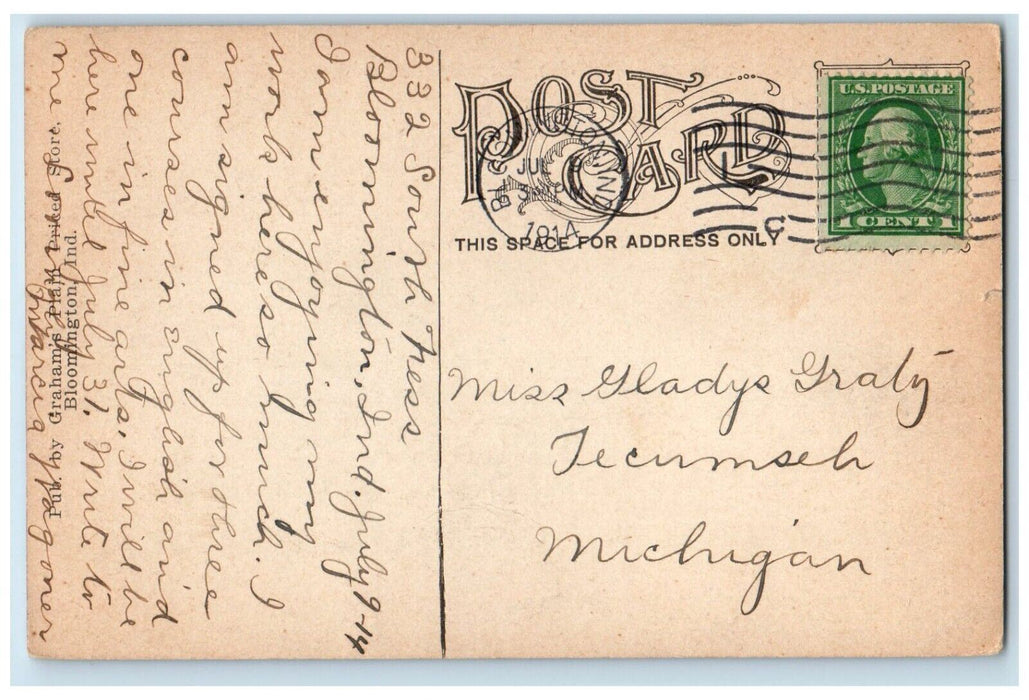 1914 Student Building Indiana University Exterior Bloomington Indiana Postcard