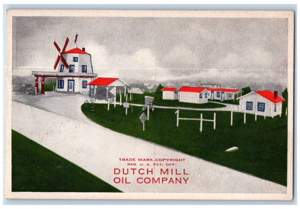 c1920 Trade Mark Dutch Mill Oil Company Kansas City Missouri MO Vintage Postcard