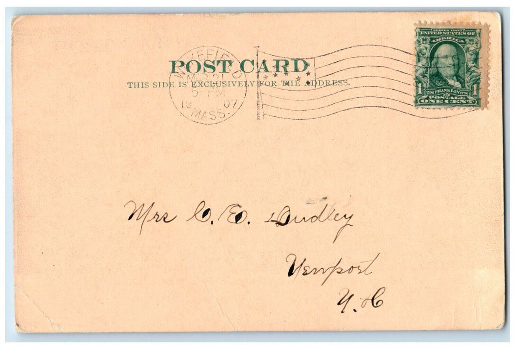 1907 Soldiers Monument Congregational Church Wakefield Massachusetts MA Postcard