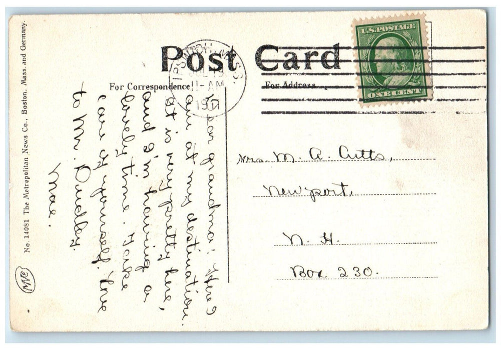 1911 Winthrop School Exterior Building Field Ipsiwch Massachusetts MA Postcard