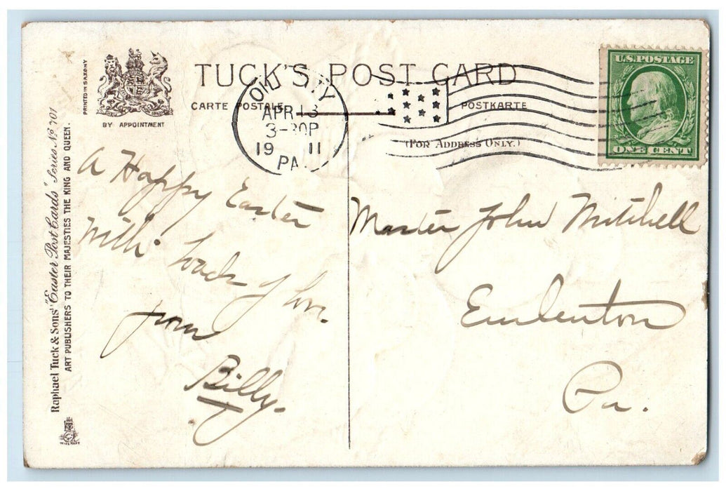 1911 Easter Eggs Chicks Hatched Egg Basket Embossed Tuck's Oil City PA Postcard
