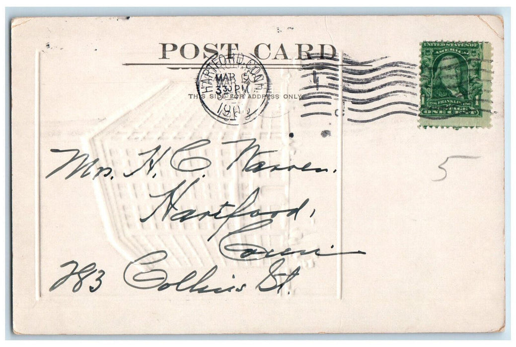 1903 Hotel Pontchartrain Detroit Michigan MI Embossed Airbrushed Postcard