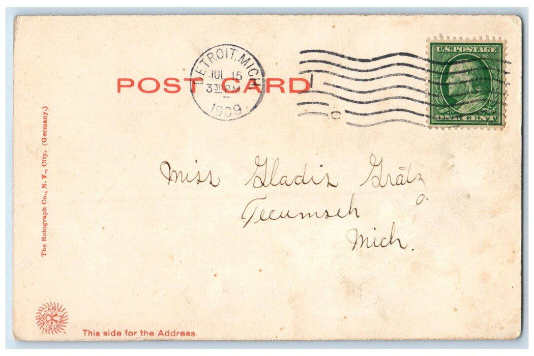 1909 Joe Bedores Hotel St. Claire Flats Detroit Michigan MI Rotograph Postcard