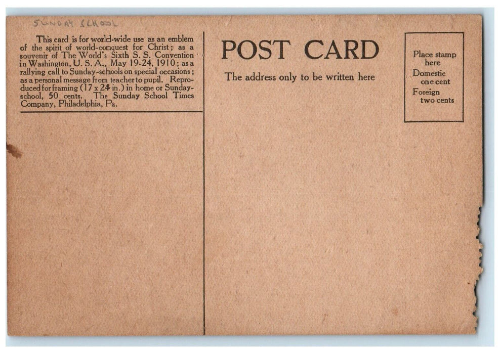 The Twentieth Century Sunday School Crusaders Flags Philadelphia PA Postcard