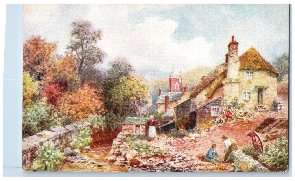 c1910 Teignmouth Combe-in-Teignhead England Oilette Tuck Art Postcard