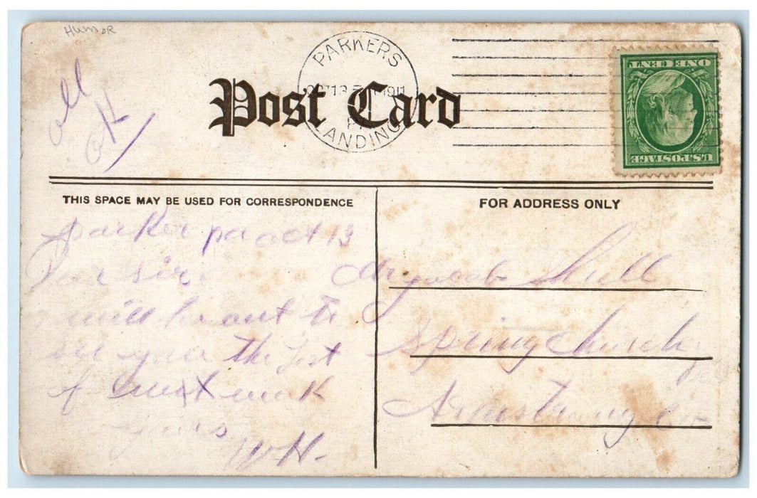 c1910's Little Girl Changed Dog Name Flowers Humor Posted Antique Postcard