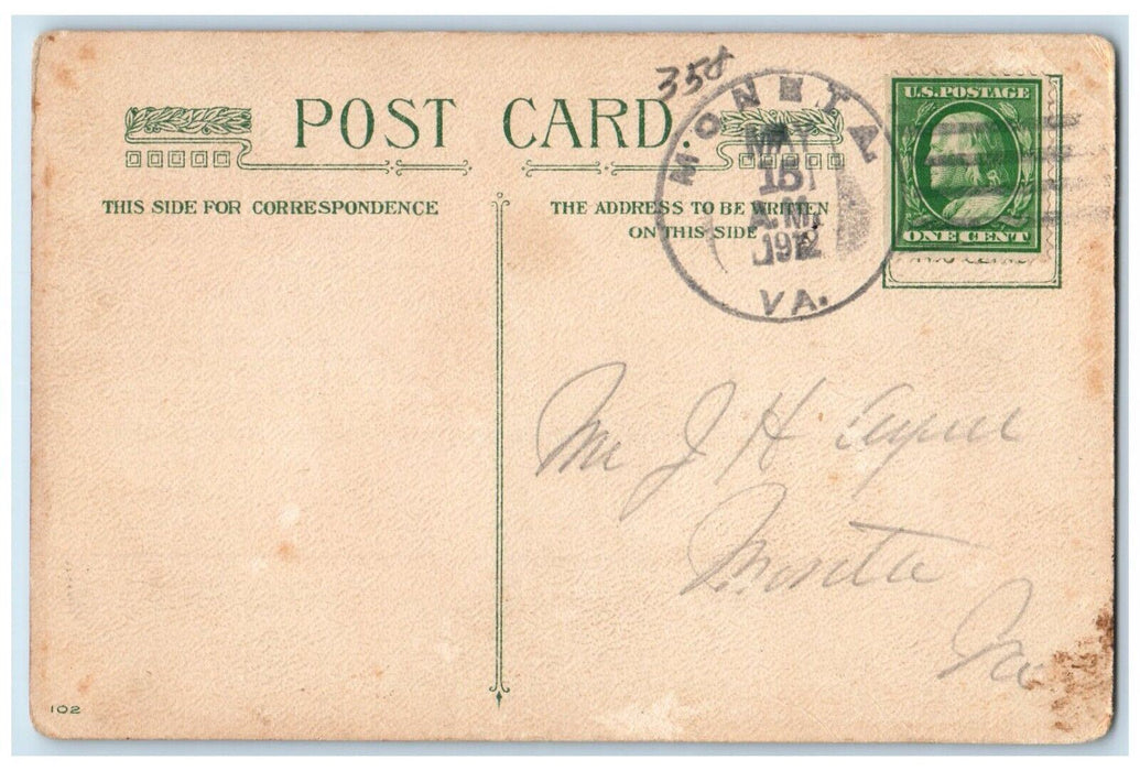 1912 Fat Woman Big Butt You Are All Right But Winsch Back Moneta VA Postcard