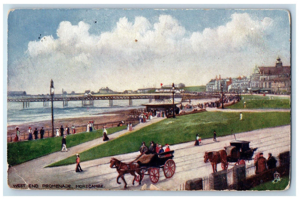 1906 West End Promenade Morecambe England Oilette Tuck Art Postcard