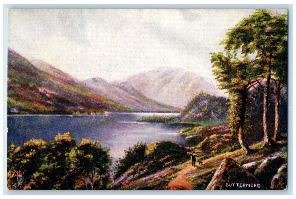 c1910 Buttermere Picturesque Lakes Cumbria England Oilette Tuck Art Postcard