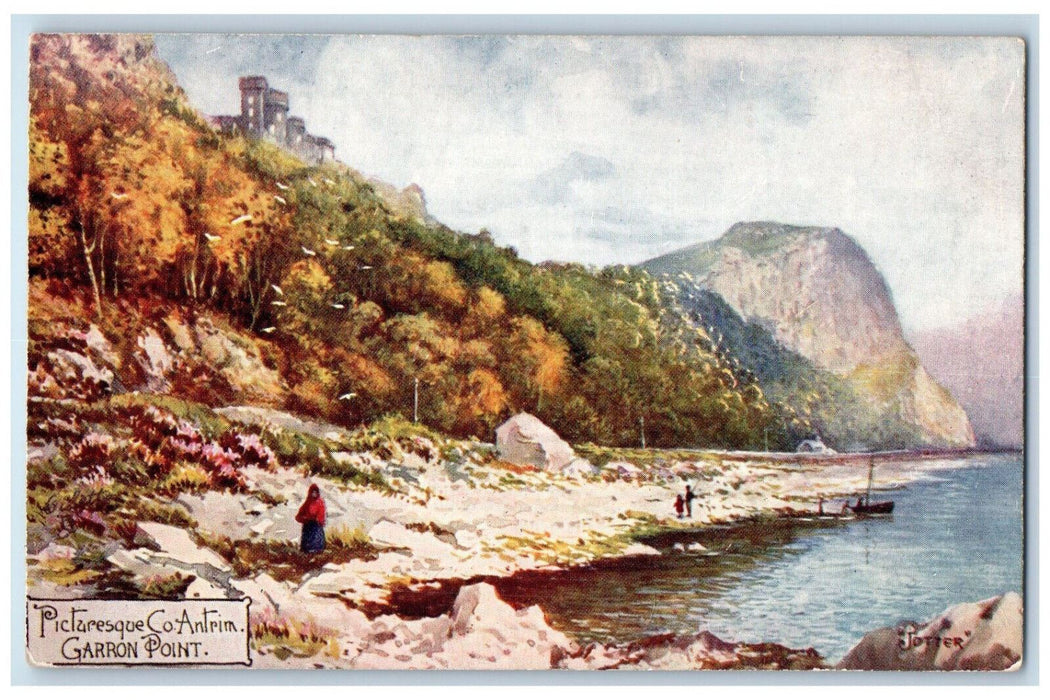 c1910 Garron Point Co. Antrim Northern Ireland Oilette Tuck Art Postcard