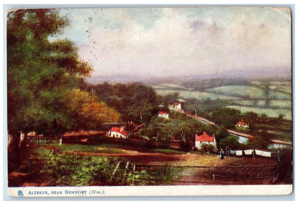 1904 Alteryn Near Newport Wales Antique Posted Oilette Tuck Art Postcard