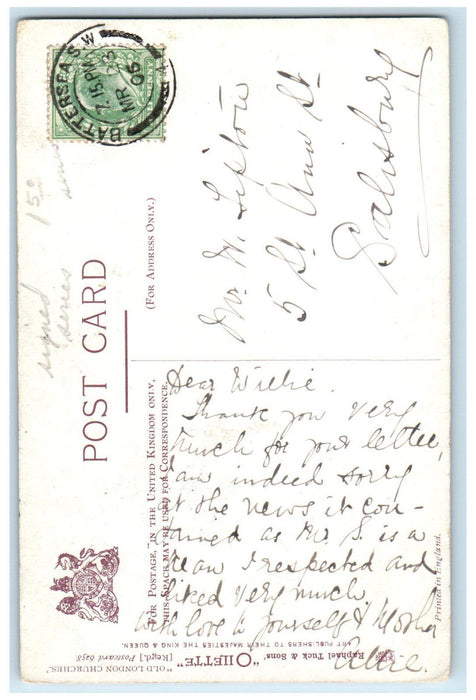 1906 St. Olave Hart Street Old London Churches Oilette Tuck Art Postcard