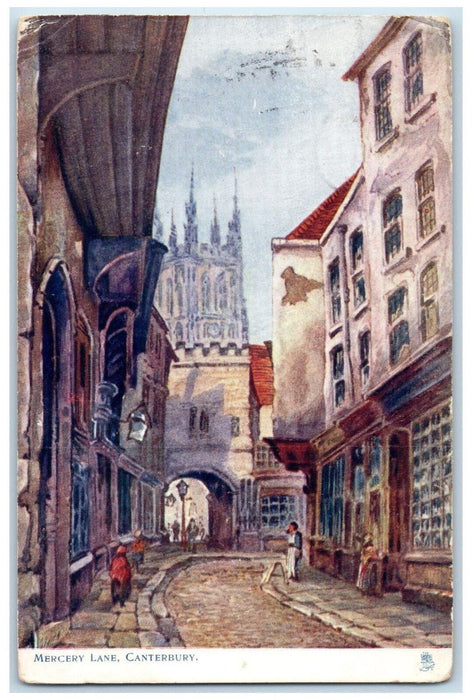 1905 Mercery Lane Canterbury England Antique Oilette Tuck Art Postcard