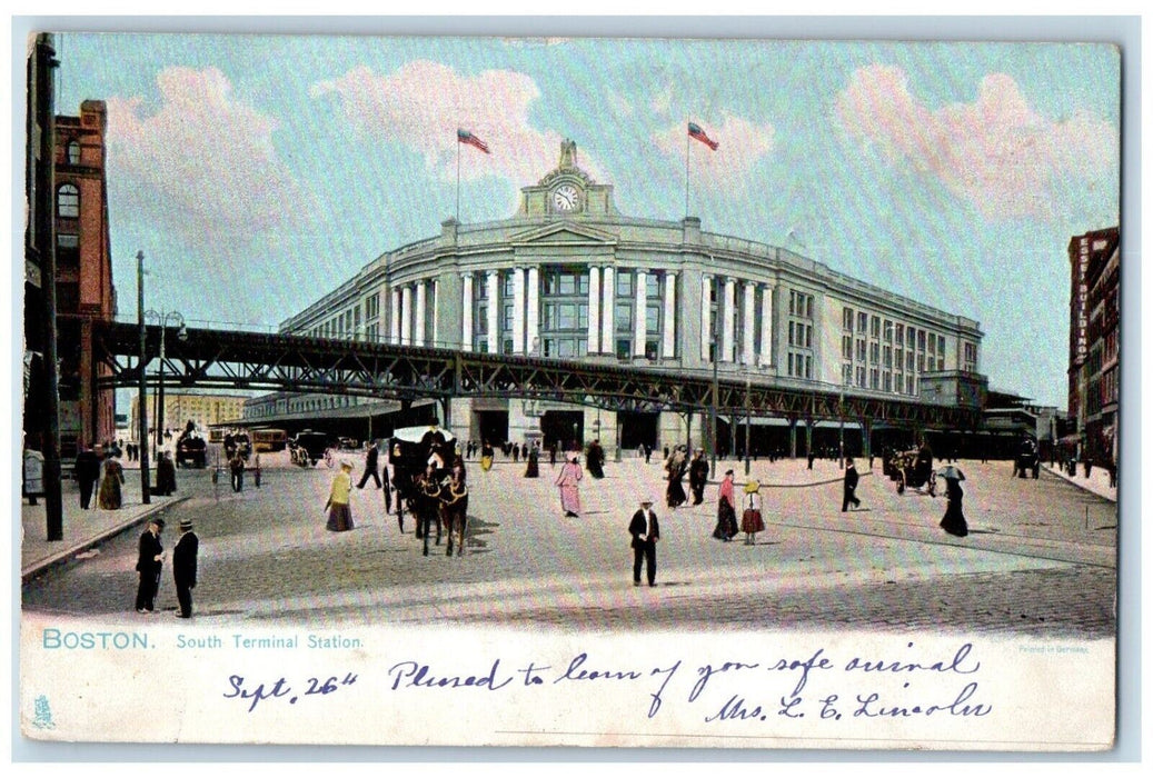 1906 South Terminal Station Exterior Building Boston Massachusetts Tuck Postcard