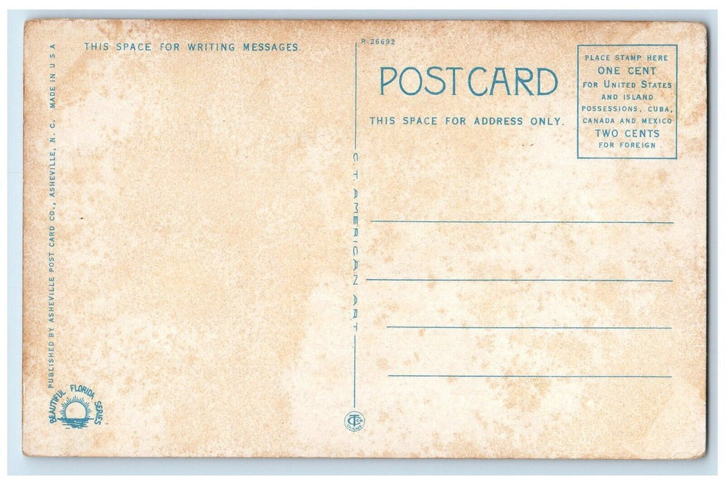1920 Florida East Coast Railway Key West Extension Express Train Sea FL Postcard