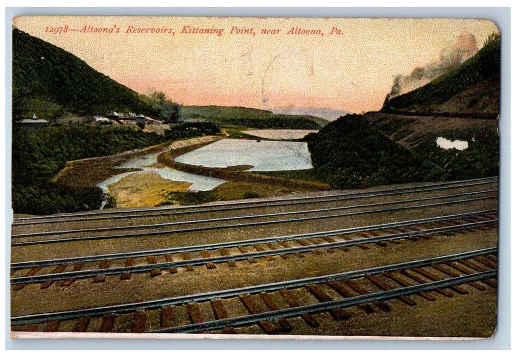 1907 Altoona's Reservoir Kittaning Point Altoona Railroad Pennsylvania Postcard