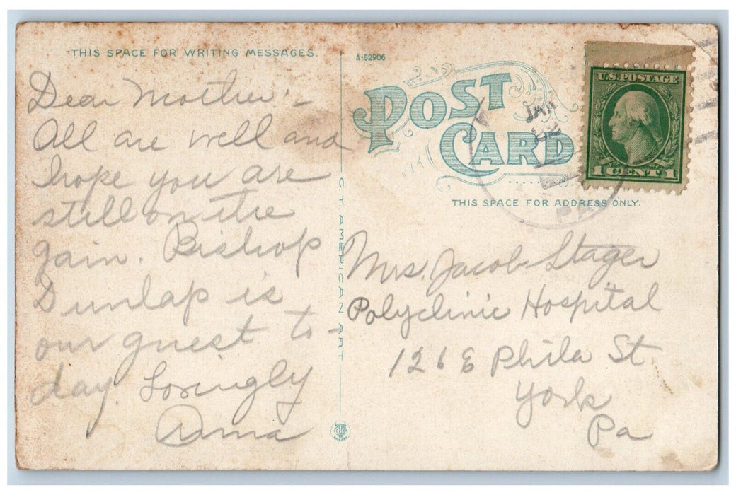 1922 View Busy Locomotive Train Factory Exterior Pittston Pennsylvania Postcard