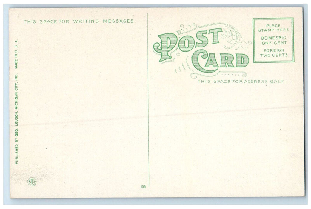 S.S. Steamer Ship Theodore Roosevelt Entering Escanaba Harbor Moon MI Postcard
