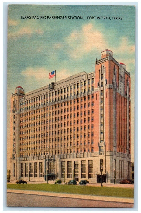c1940 Texas Pacific Passenger Station Warehouse Field Fort Worth Texas Postcard