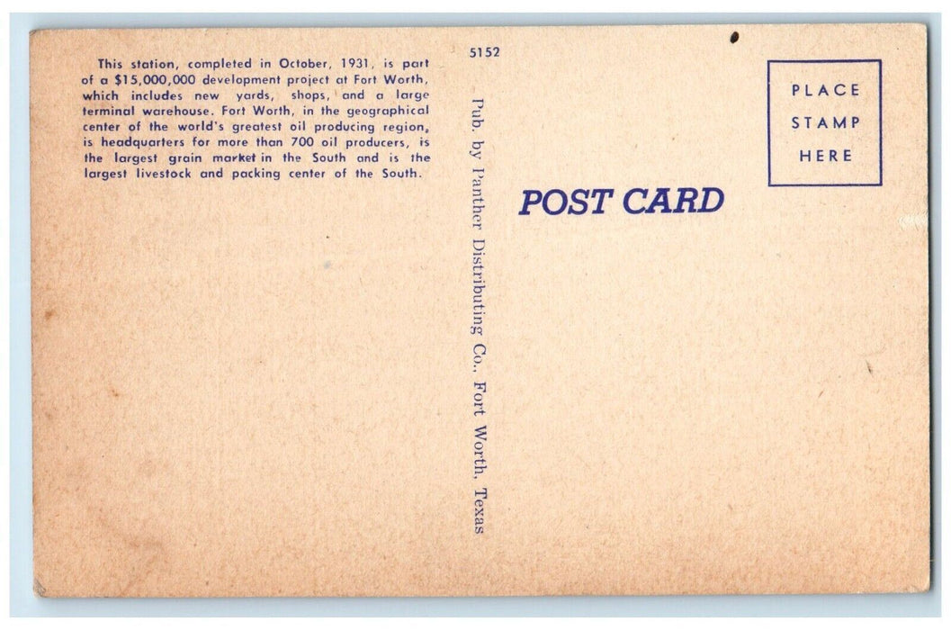 c1940 Texas Pacific Passenger Station Warehouse Field Fort Worth Texas Postcard