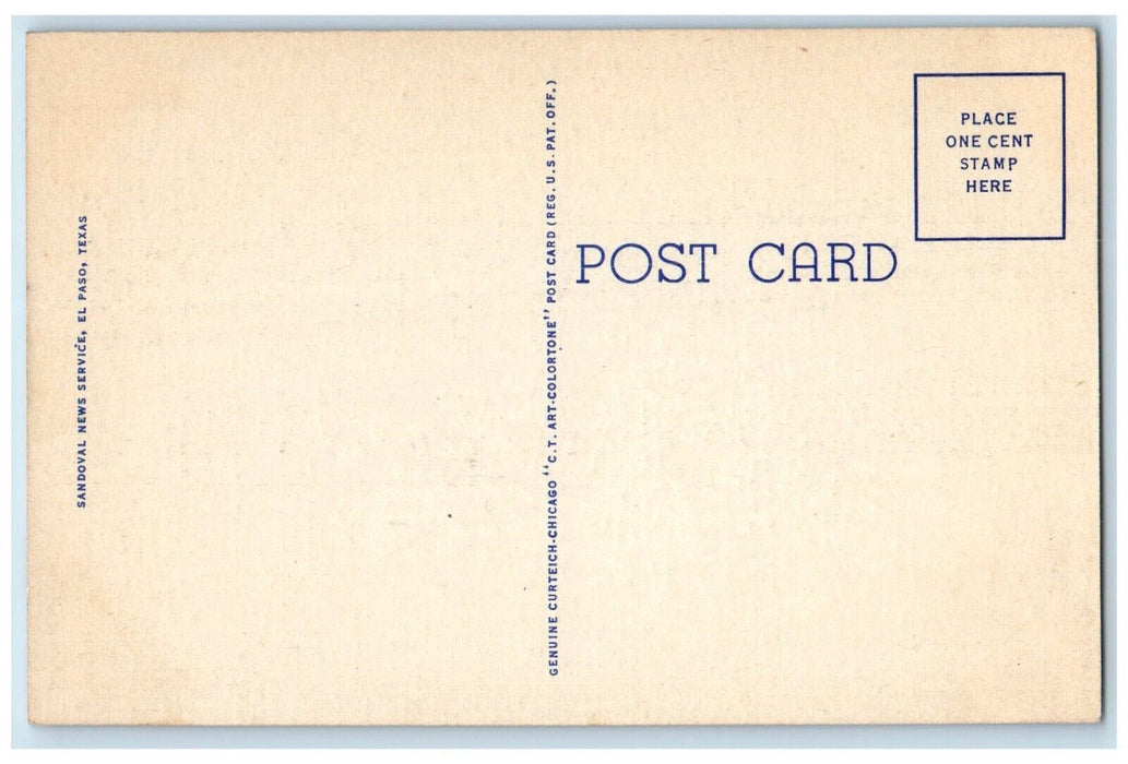 c1940 Union Station Exterior Building Classic Cars Street El Paso Texas Postcard