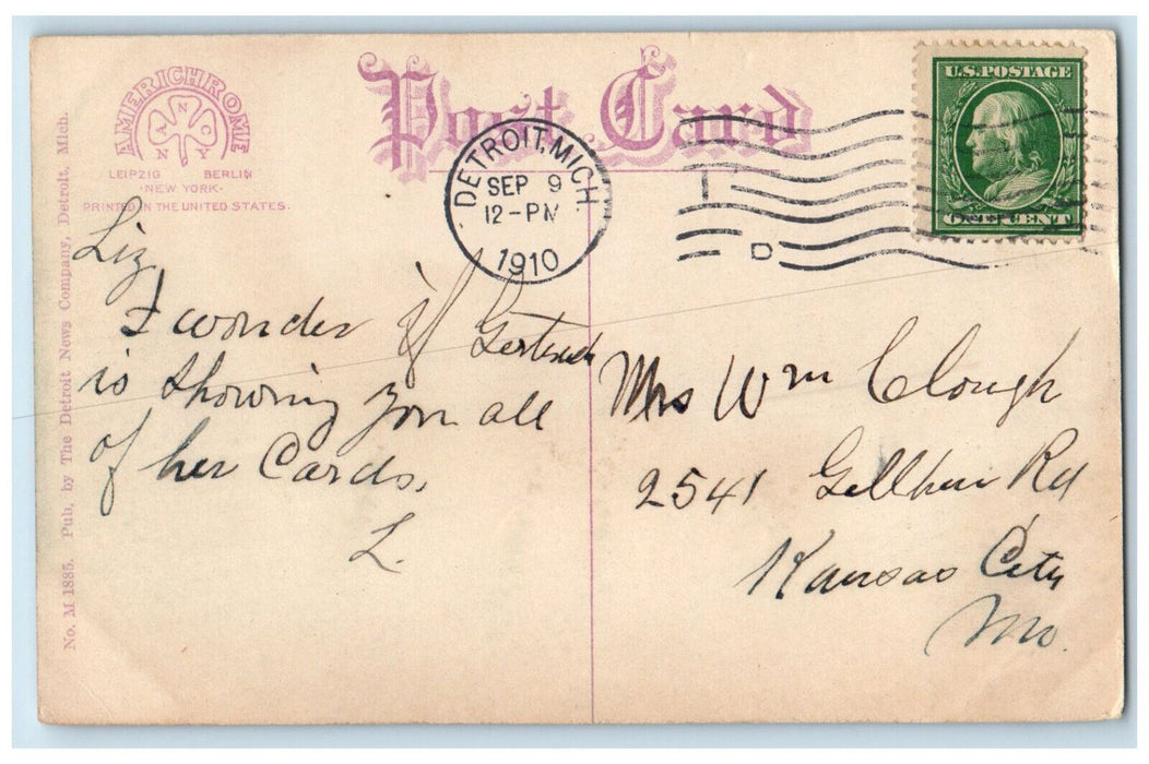 1910 Detroit's Mounted Police At Drill Michigan MI, Horse Riding Scene Postcard