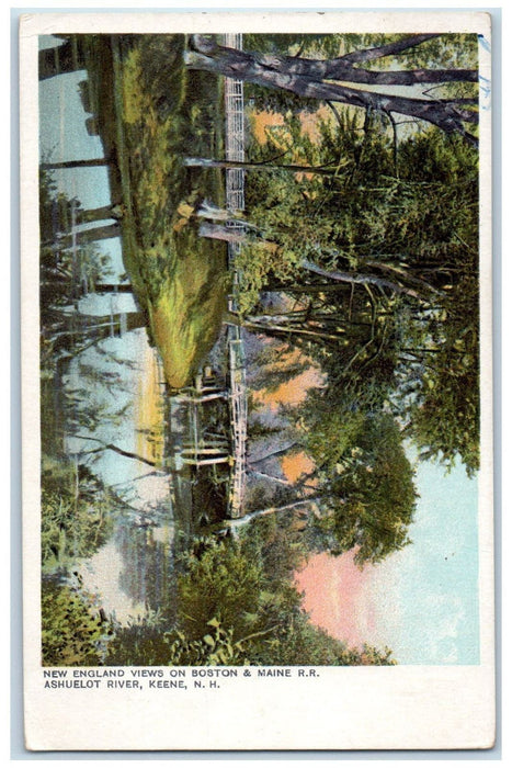 New England Views On Boston And Maine R.R. Ashuelot River Keene NH Postcard