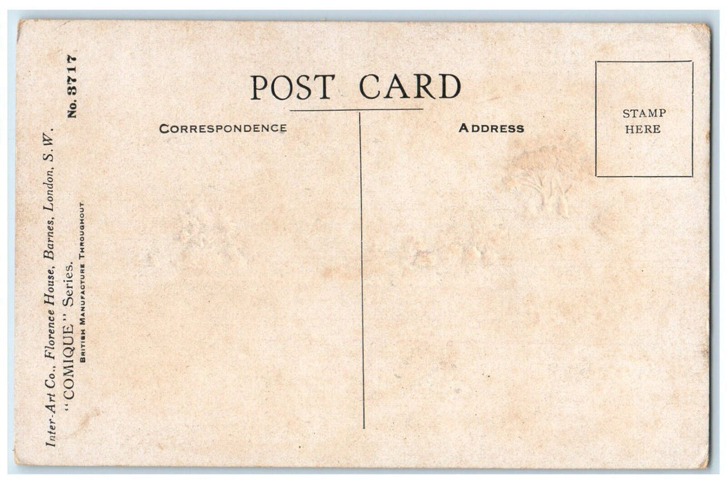 c1910's Christmas Man And Dog House Winmill Winter Crescent Moon Postcard