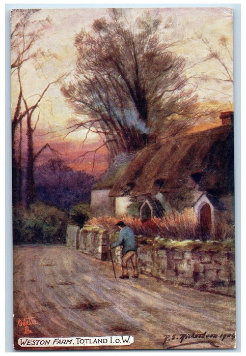 c1910 Weston Farm Totland Isle of Wight England Oilette Tuck Art Postcard