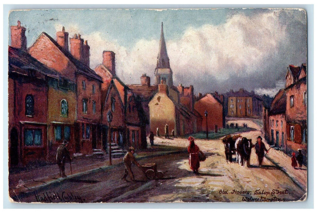 1904 Old House Salop Street Wolverhampton England Oilette Tuck Art Postcard